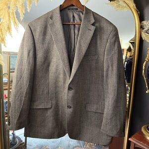 Ralph Lauren Men’s Charcoal Patterned Suit Jacket Blazer 100% Wool